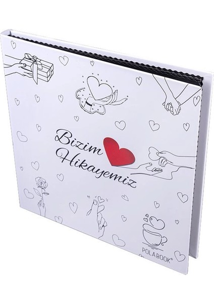 Bizim Hikayemiz Hazır Anı Defteri – 40 Fotoğraf Baskılı, Stickerlı ve Beyaz Kalemli Romantik Hatıra Albümü (20X20 Cm) fırsatları