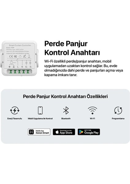 Xenon Smart Tuya Uyumlu Wifi Akıllı Panjur Anahtarı Perde Kontrol Modülü fiyatları