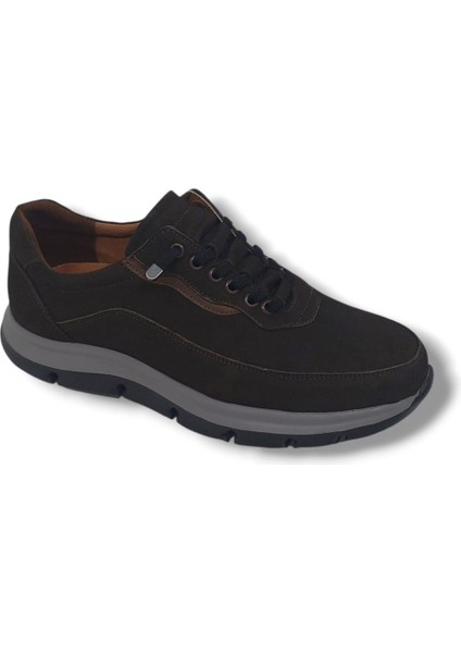 Modesa 285 Erkek Koyu Kahve Crazy Deri Lastik Bağcıklı Poli Taban ( Hafif ) Ayakkabı fırsatları