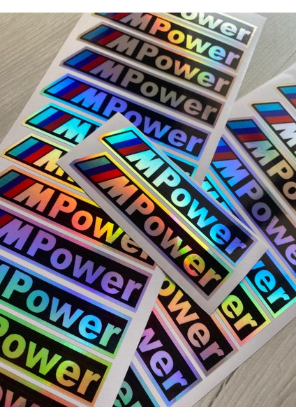 Hologram M Power Etiket Sticker Yapıştırma Araba Tır Kamyon Dolmuş 4 Adet