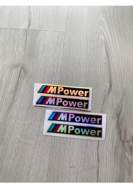 Hologram M Power Etiket Sticker Yapıştırma Araba Tır Kamyon Dolmuş 4 Adet modelleri
