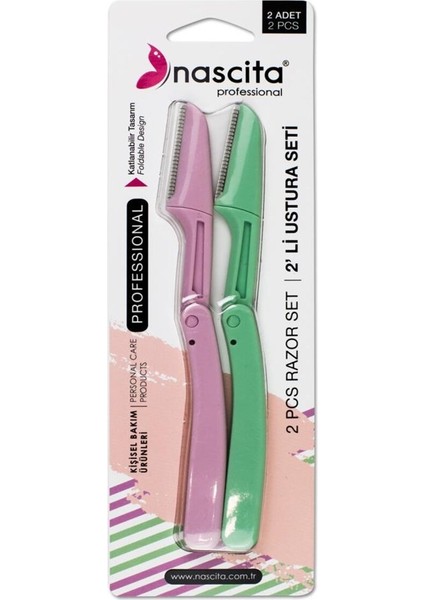 Açılır/kapanır Yüz Ustura Seti, Pratik ve Kullanışlı 2'li Paket