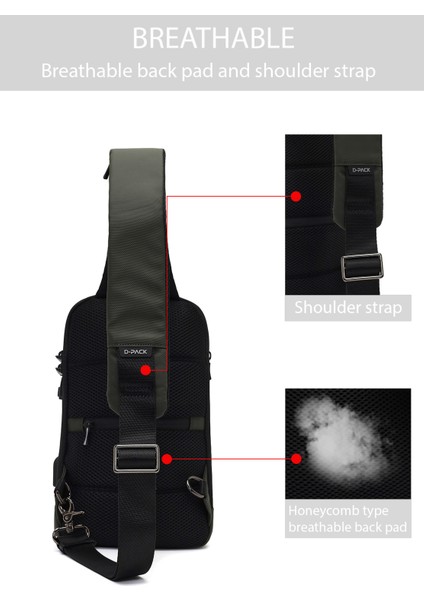 D-Pack Erkek Haki Teknolojik Sırt Çantası 23WBD30086F