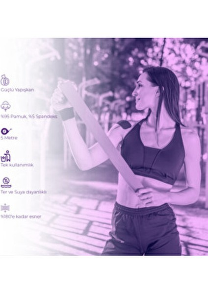 Mavi Yüz Yoga Bandı Hipoalerjenik Elastik Bant Terapötik Kullanım İçin 2.5cm x 5m modelleri