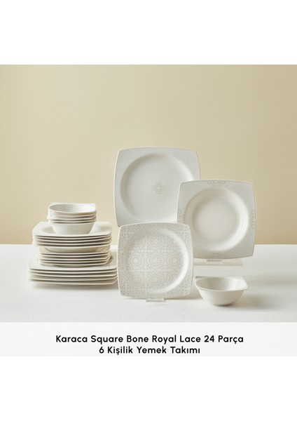 Square Bone Royal Lace 24 Parça 6 Kişilik Yemek Takımı modelleri