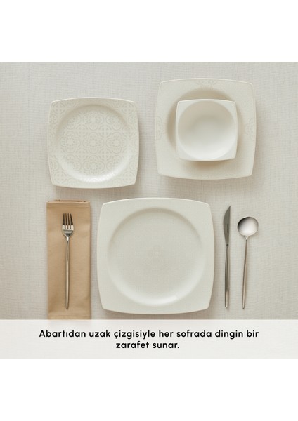 Square Bone Royal Lace 24 Parça 6 Kişilik Yemek Takımı fırsatları