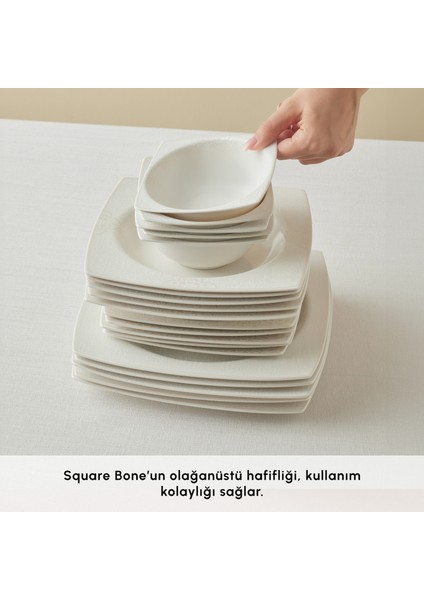 Square Bone Royal Lace 24 Parça 6 Kişilik Yemek Takımı