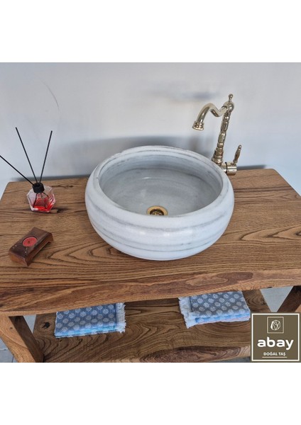 Marmara Gri Bombeli Mermer Lavabo modelleri