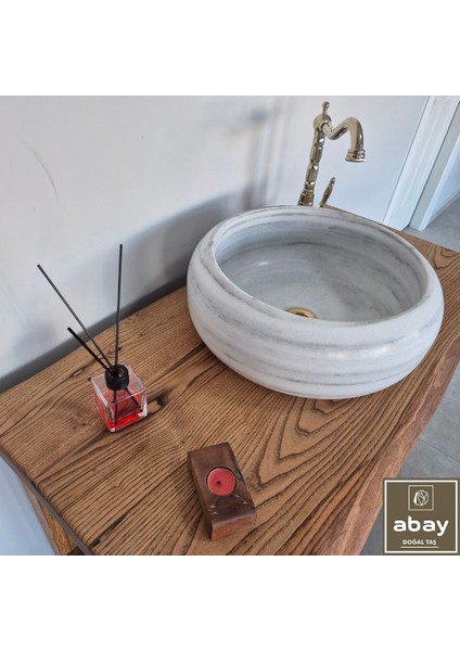 Marmara Gri Bombeli Mermer Lavabo fırsatları