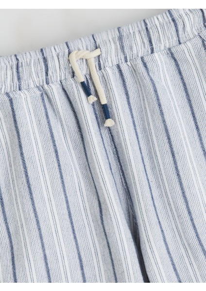 Yeni Sezon Beli Lastikli Çizgili Erkek Çocuk Şort fiyatları