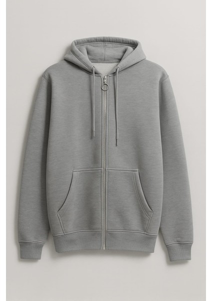 Düz Renk Kapüşonlu Üç Ip Unisex Ceket modelleri