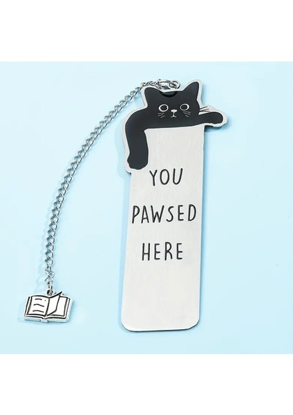 Kara Kedi Çekici Siyah Kedi 'burada Dur' Paslanmaz Çelik Kitap Ayracı Kedi Severler modelleri