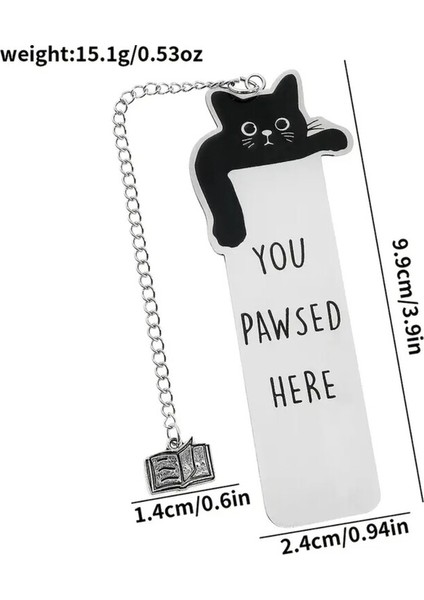 Kara Kedi Çekici Siyah Kedi 'burada Dur' Paslanmaz Çelik Kitap Ayracı Kedi Severler indirimleri