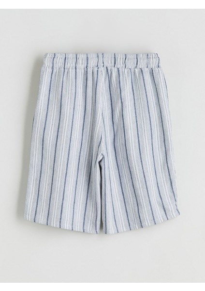 Yeni Sezon Beli Lastikli Çizgili Erkek Çocuk Şort modelleri