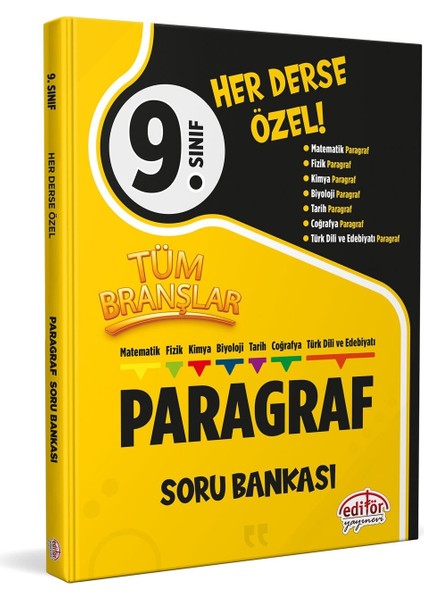 9. Sınıf Tüm Branşlar Paragraf Soru Bankası Editör Yayınları