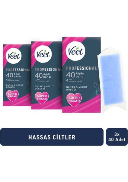 Hassas Ciltler Için Ağda Bandı, Bacak ve Vücut, 120 Adet, Süper Fırsat