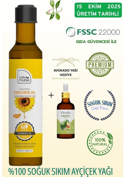Soğuk Sıkım Ayçiçek Yağı 250 ml