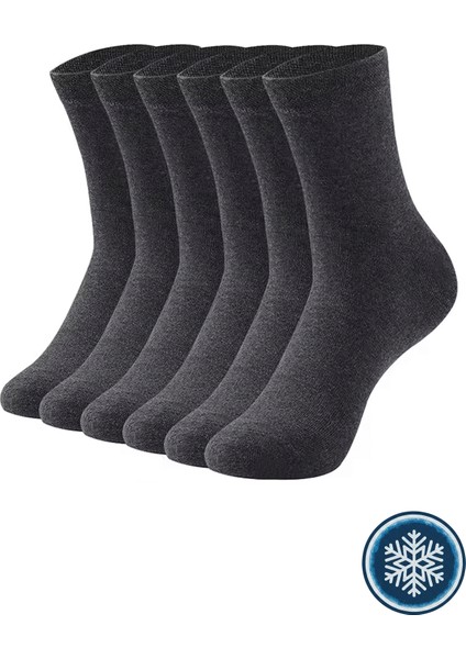 6’lı Erkek Pamuklu Içi Havlu Sıcak Tutan Kışlık Uzun Çorap