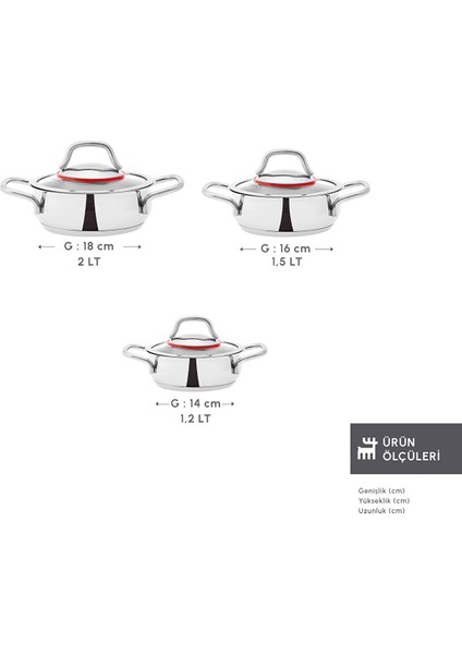 Emirgan İndüksiyon Tabanlı 6 Parça Çelik Sahan Set fiyatları