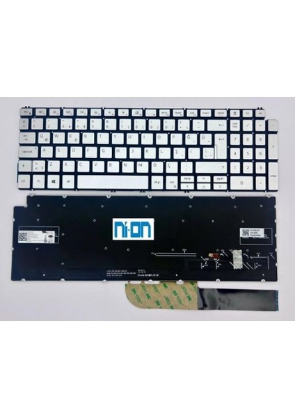 Nion Dell Vostro 3500 2020 Sonrası Uyumlu Notebook Klavye (Gümüş Aydınlatmalı Tr)