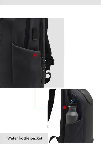 D-Pack Unisex Gri Teknolojik Kumaş Hardcase Sırt Çantası 23SBD3010HC