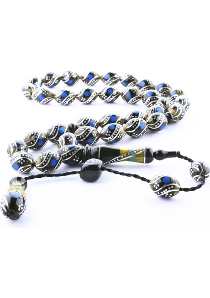 Oltu Taşı ve Sarı Galalith Çift Çeşmi Bülbül Işlemeli Tespih indirimleri