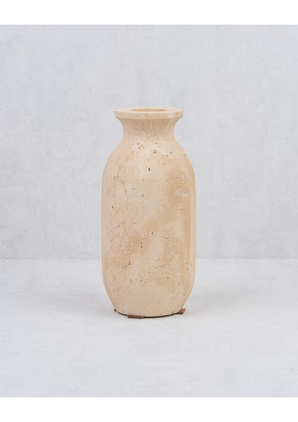 Evza Mermer Traverten Büyük Vazo