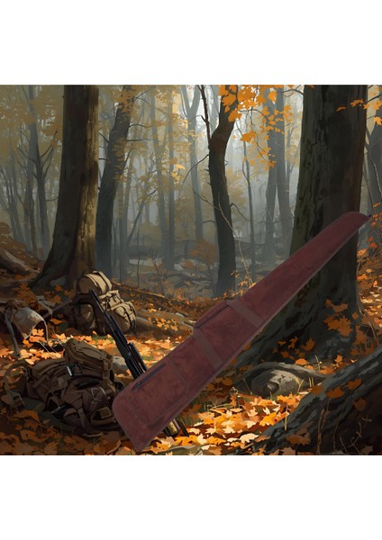 Hunthınk Kahverengi Süet Cepli Askılı Taktik Tüfek Kılıfı (71CM)