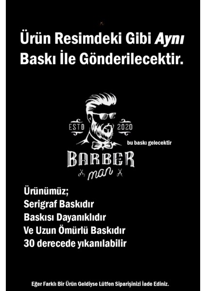 Eko Seligraf Baskılı Saç Kesim Önlüğü Profesyonel Berberler Için fiyatları