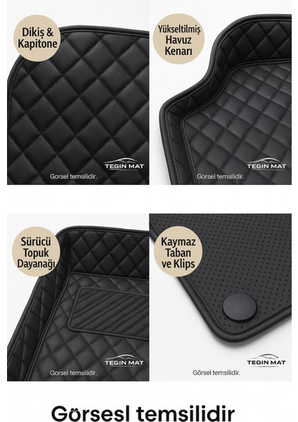Mercedes-Benz Gle 8d Araca Özel Havuzlu Suni Deri Paspas Siyah (Tam Kaplama, 11 Mm, Kokusuz) indirimleri