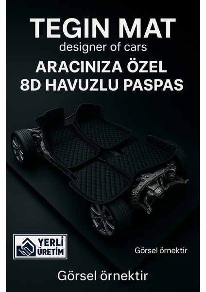 Mercedes-Benz Gle 8d Araca Özel Havuzlu Suni Deri Paspas Siyah (Tam Kaplama, 11 Mm, Kokusuz)