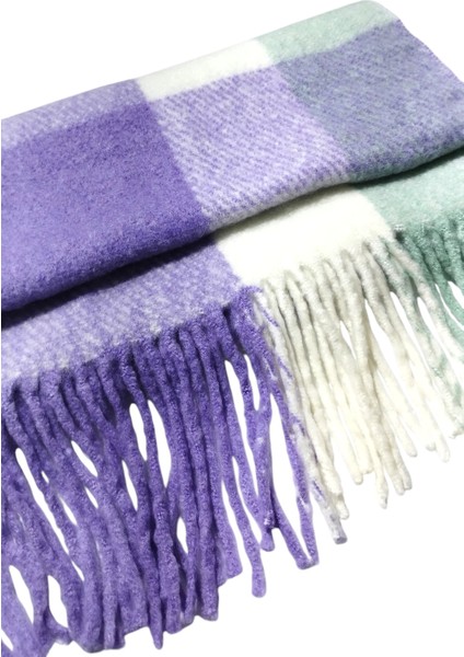 Mor Yeşil Ekru Çok Renkli Yumoş ATKI(180*45) fırsatları