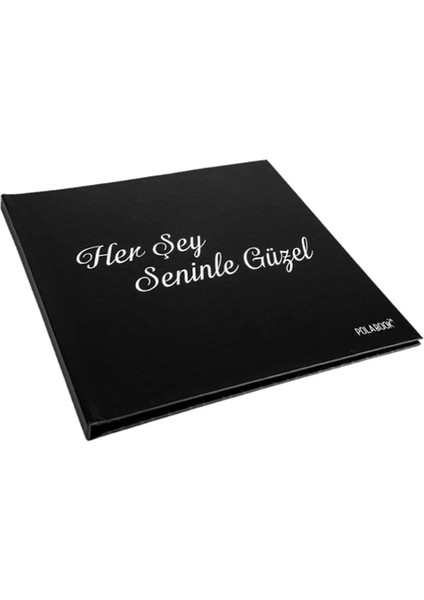 Her Şey Seninle Güzel Hazır Anı Defteri – 40 Fotoğraf Baskılı, Stickerlı ve Beyaz Jel Kalemli Romantik Hatıra Albümü (20X20 Cm)