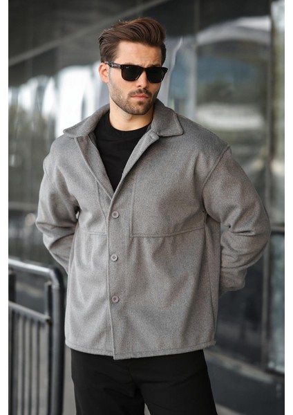 Antrasit Kaşe Gömlek Ceket E6765