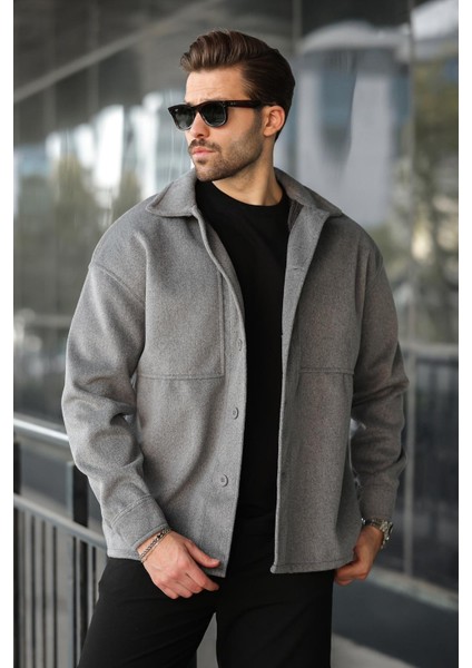 Antrasit Kaşe Gömlek Ceket E6765 modelleri