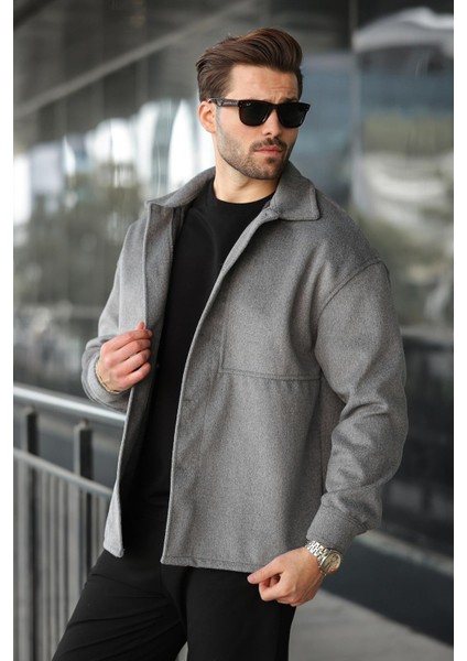 Antrasit Kaşe Gömlek Ceket E6765 fırsatları