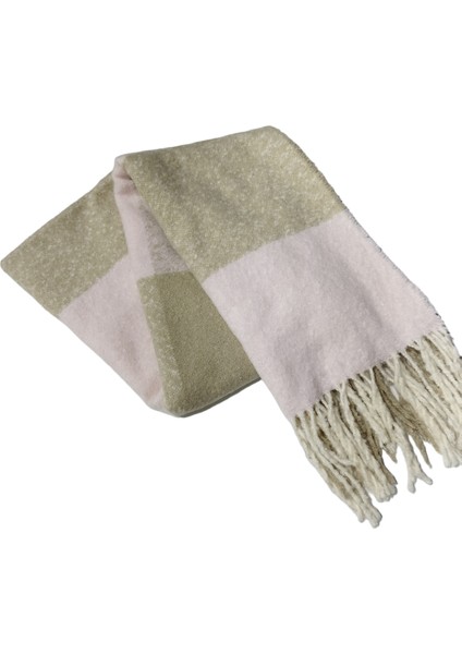 Kadın Açık Pembe Bej Renk Püskül Detaylı Yumoş Atkı modelleri