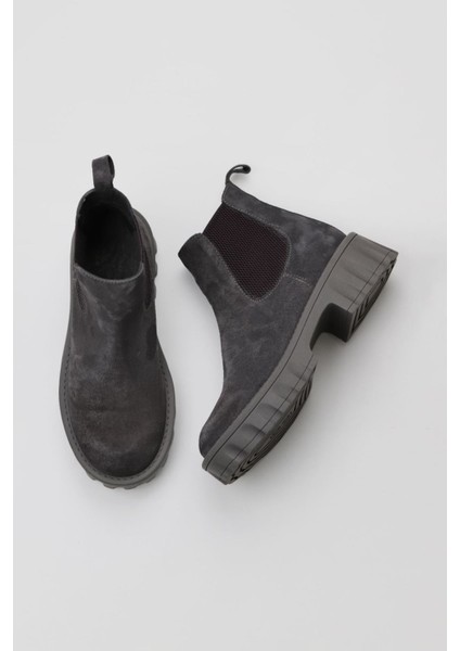 Gri Süet Kadın Dolgu Topuklu Bot 01WV9002 01WV9002