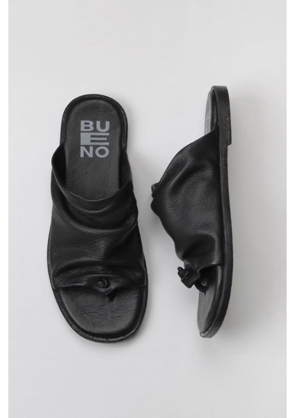 Siyah Deri Kadın Parmak Arası Terlik 01WY2003 01WY2003