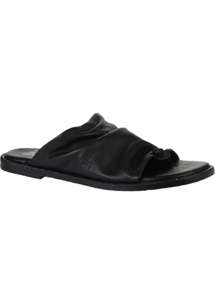 Siyah Deri Kadın Parmak Arası Terlik 01WY2003 01WY2003 modelleri