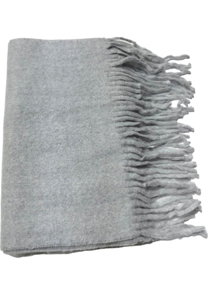 Gri Düz Renk Yumoş Kışlık Atkı modelleri