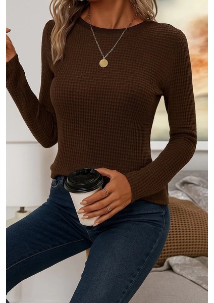 Mdb Kadın Uzun Kollu Bisiklet Yaka Triko Kazak