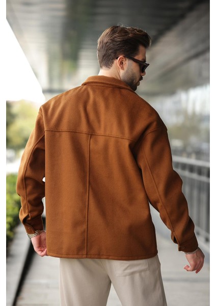 Kahverengi Kaşe Gömlek Ceket E6765 modelleri