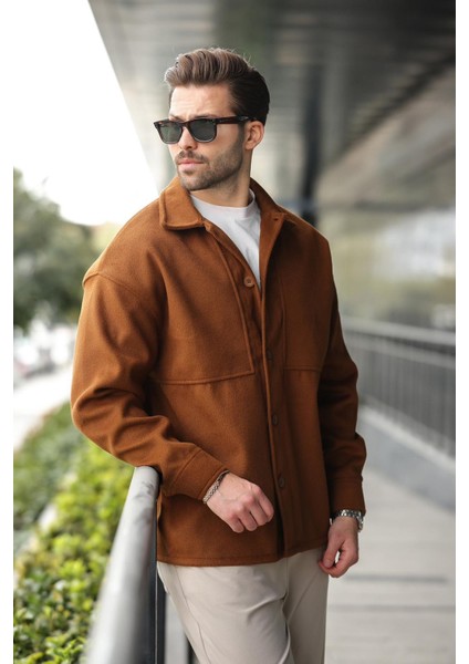 Kahverengi Kaşe Gömlek Ceket E6765 fırsatları