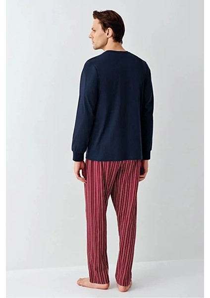 Uzun Kol Çizgili Erkek Pijama Takım 3648 modelleri
