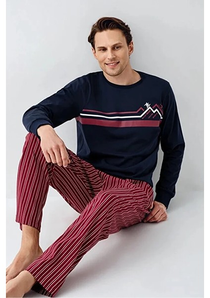 Uzun Kol Çizgili Erkek Pijama Takım 3648 fırsatları