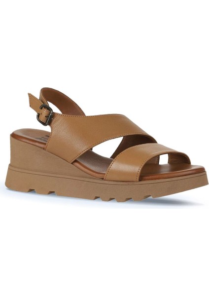 Taba Deri Kadın Dolgu Topuklu Sandalet 01WY8602 01WY8602 modelleri