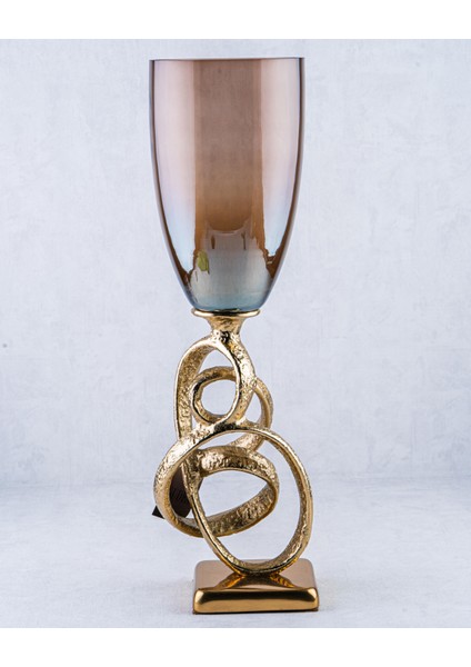 Textured Gold Cam Dekoratif Vazo