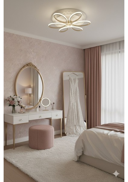 Papatya Gold Kasa 3 Renkli KUMANDASIZ,65CM,OTURMA Odası,yatak Odası,salon Için LED Avize fiyatları