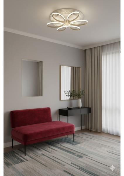 Papatya Gold Kasa 3 Renkli KUMANDASIZ,65CM,OTURMA Odası,yatak Odası,salon Için LED Avize modelleri